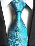 Classic Silk Men Tie Plaid Neck Ties 8cm Green Blue Ties