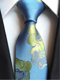 Classic Silk Men Tie Plaid Neck Ties 8cm Green Blue Ties